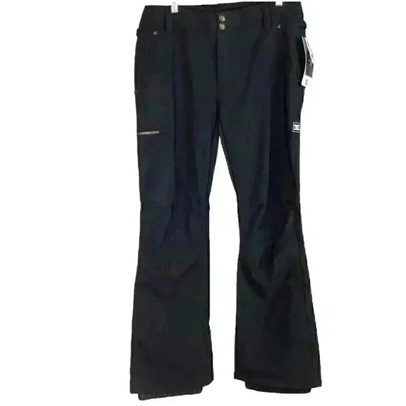 DC Viva 10K Womens XL Softshell Snowboard Pants Black Fleece Lined NEW - Picture 1 of 12